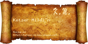 Ketzer Milán névjegykártya
